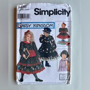 Simplicity Pattern 9436 'Daisy Kingdom' Childs Dress & 18" Doll Dress